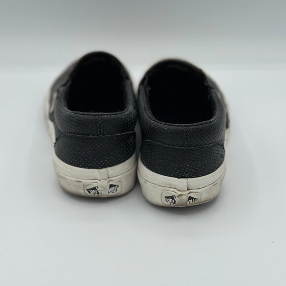 Vans Classic Slip-On – Black Perforated Leather – Women’s Size 5.5 - Picture 2 of 7